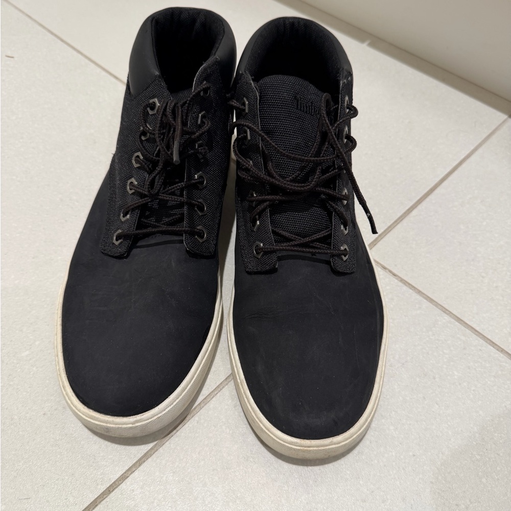 Timberland Black Sneakers with White Soles